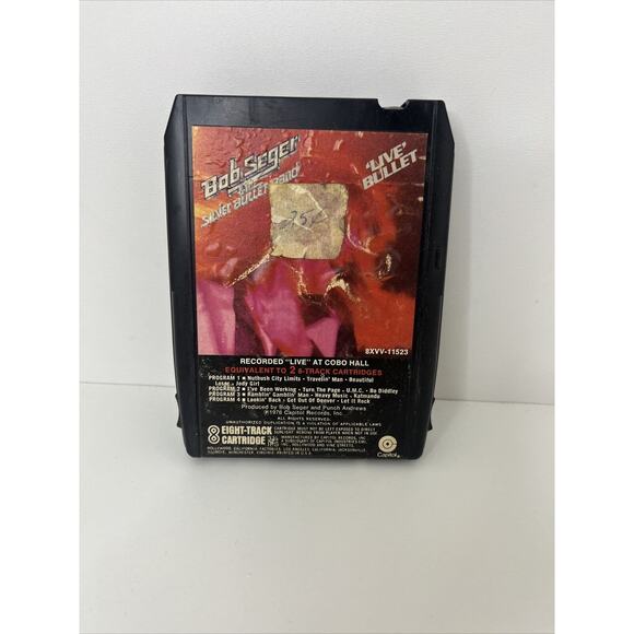 Canada Import: Bob Seger, Live Bullet (8-Track Tape, 1976) Black Cart, Rock - Picture 3 of 7
